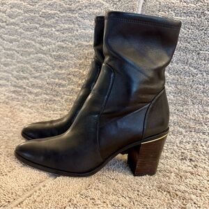 Michael Kors Dark Brown Leather Heeled Boots